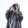 Sweat Plaid à Capuche Gris