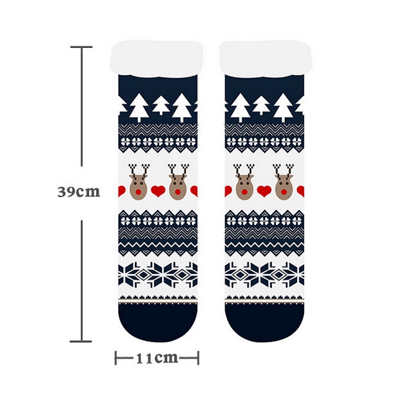 4924 Chaussettes ultra chaudes de Noël antidérapantes