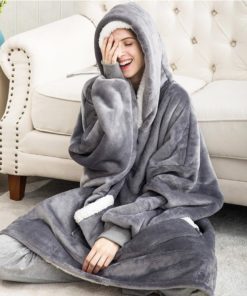 Sweat Plaid Gris, Pull Géant cocooning pas cher