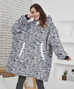 Sweat Plaid Zèbre, Pull à capuche Géant Univers Cocooning