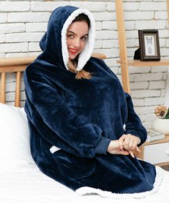 Sweat Plaid, Pull à capuche Bleu Géant Univers Cocooning