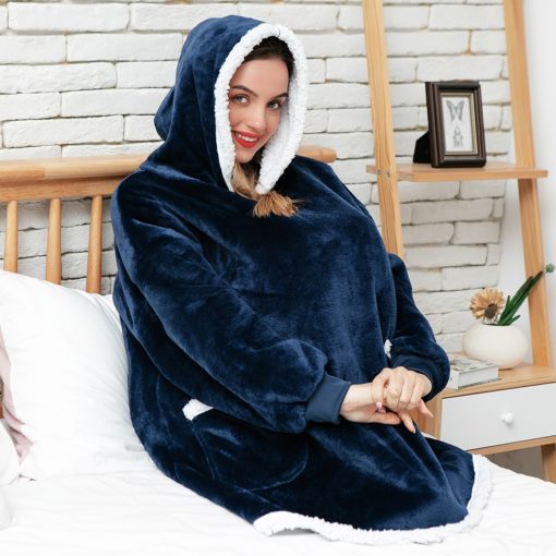 Sweat Plaid, Pull à capuche Bleu Géant Univers Cocooning