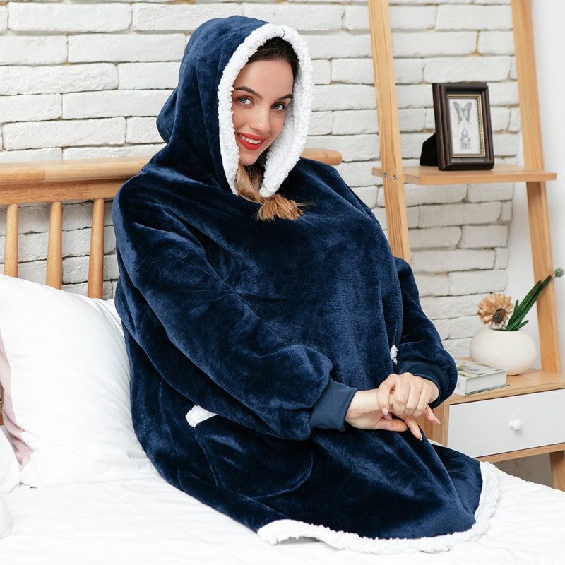 Sweat Plaid, Pull à capuche Bleu Géant Univers Cocooning