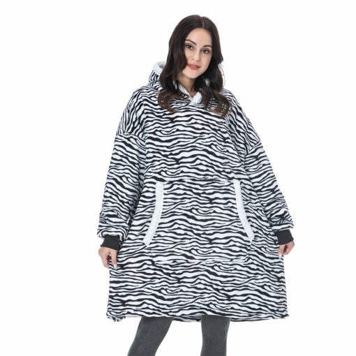 Sweat Plaid Zèbre, Pull à capuche Géant Univers Cocooning