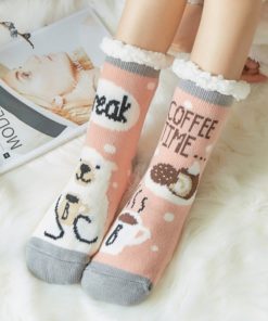 Chaussettes ultra chaudes antidérapantes à motif Univers Cocooning