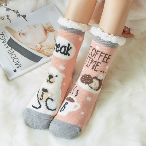 Chaussettes ultra chaudes antidérapantes à motif Univers Cocooning