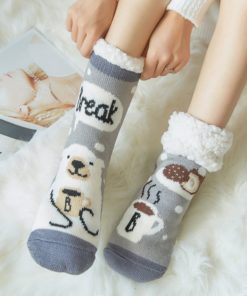 Chaussettes ultra chaudes antidérapantes à motif Univers Cocooning