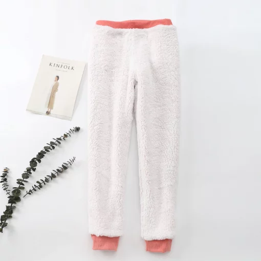 Pantalon De Jogging Femme Taille Haute En Polaire - Coupe Ample élastique Avec Cordon Et Poches, Pour Yoga Ou Détente
