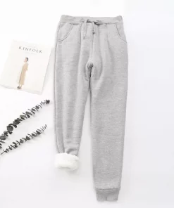 Jogging polaire sherpa gris clair pour hiver cocooning et ultra chaud