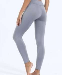 Legging polaire gris clair ultra chaud pour femme, confortable et pratique