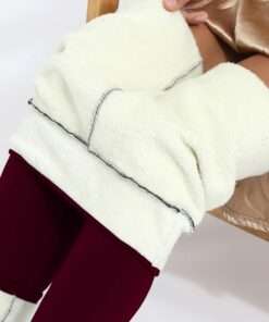 Legging polaire rouge ultra chaud pour femme, confortable et pratique