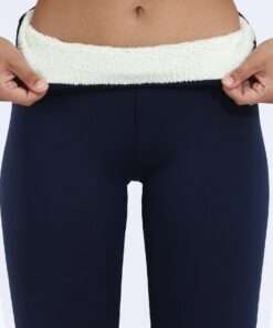 Legging polaire bleu marine ultra chaud pour femme, confortable et pratique