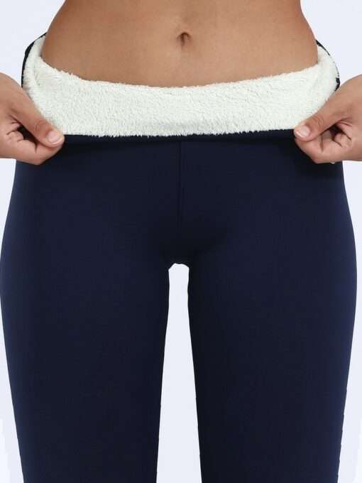Legging polaire bleu marine ultra chaud pour femme, confortable et pratique